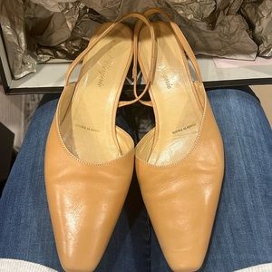 Robert Clergerie leather slingback kitten heel